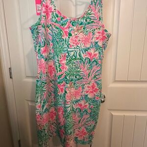 NWT- Large- Lilly Pulitzer Newberry Tank Dress in Pink and Green